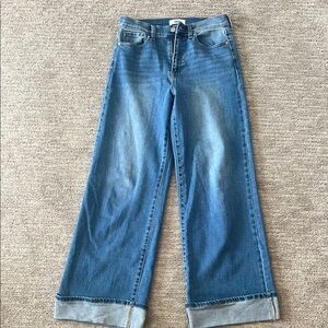 JBD Just Black Jeans Wide Leg and Folded Cuffs Denim